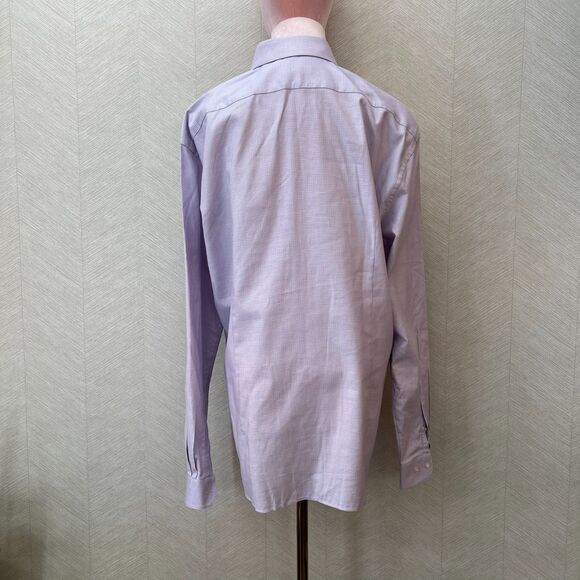 John Varvatos Slim Fit Button Front Lavender Classic Dress Shirt Mens Size 34/35 - Picture 2 of 11